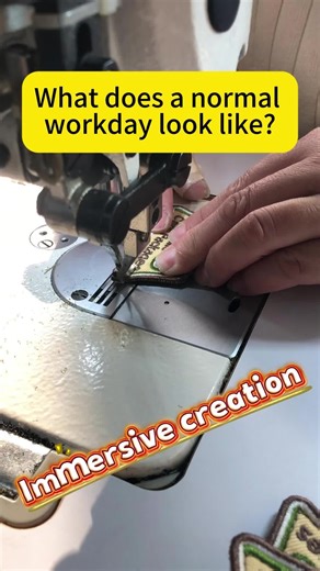 Another working day to sew hook Velcro on a embroidery patch backing. #tacticalpatch #moralepatch #embroiderypatch #velcropatches #sewingtiktok