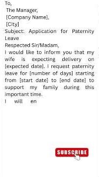 How to Write an Application for Paternity Leave | Easy Format, Sample | write Paternity Leave Email