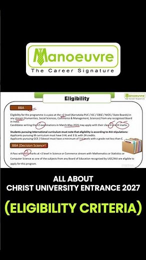 Christ University BBA Entrance 2027 | Complete Eligibility Criteria Explained 📑