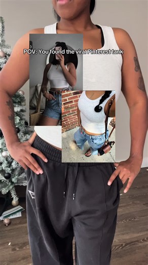 Point of view, you finally found the viral Heather Gray tank that you’ve been seeing all over Pinterest, but it gets better. You can get the color gray along with other different colors. It also can be style down as you can see in the video with some sweats and make a cute loungewear outfit or you can style it with your favorite pair of jeans or jeans shorts, possibilities are endless with this tank if you’re ready to start buying for your outfits for the warmer weather click to add this to your