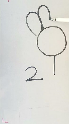 🐇 How To Draw Rabbit From Number 2 | Bunny Drawing | Number Drawing #rabbit #easydrawing #shorts