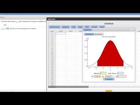 Finding a critical Za/2 value with a TI83/84 or Stat Crunch