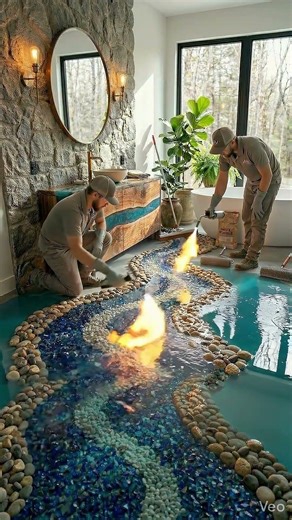 Amazing Epoxy River Floor Timelapse Transforming a Spa Bathroom into a Luxury Art Floor