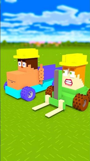 Steve-Truck and Alex-Forklift vs Nasty Cloud - Minecraft animation #minecraft #shorts