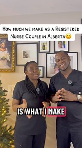 So we decided to talk about how much we earn as a Registered nurse couple living in Alberta, Canada😊. Please watch to the end to understand it🙏🏽😊 #couples #nurses #nursehumor #CoupleHumor #nurselife #fypviralシ #reelsfacebook | The RN Couple Diaries