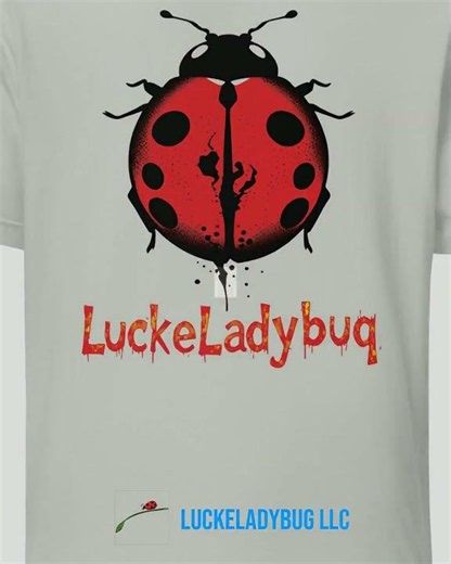 White T-Shirt With Red Ladybug Graphic