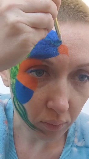 Colorful Parrot Face Painting Tutorial