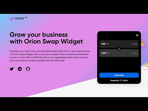 Orion Swap Widget: aggregated cryptocurrency prices on your website