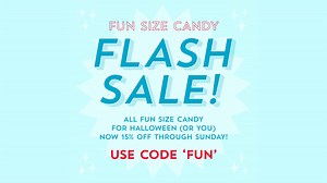 ⚡️ FLASH SALE! ⚡️ Fun Size Candy is on sale for a limited time only! Save 15% on all our Fun Size Candy with code FUN through Sunday. Order as many as you want. While supplies last. https://www.oldtimecandy.com/collections/fun-size | OldTimeCandy.com