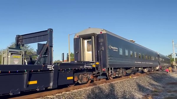 12/9/2023 - The Florida East Coast "Santa Train" at its St. Augustine Stop in St. Augustine, Florida. | BP and Riversong Railway Photography