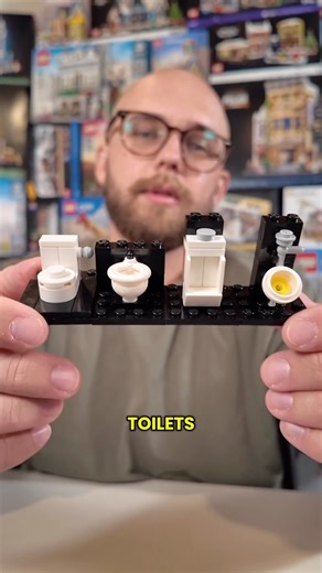 Digging_For_Bricks on Instagram: "Some ideas for a Lego toilet if you find yourself needing to use the restroom 😂 these different styles are nice because they have different uses. If you need to use them in some kind of public building or if you’re building a bathroom in a Lego house."