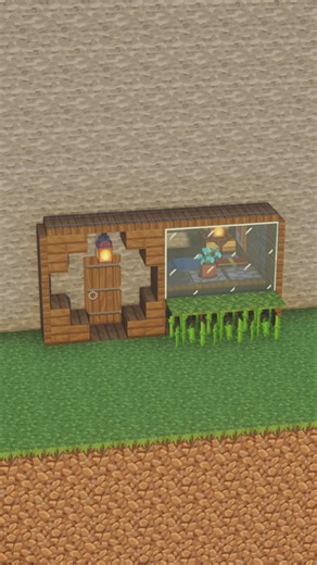 Minecraft Starter Mountain House! #minecraft #fyp #minecrafter #minecrafttutorial #minecraftbuilding