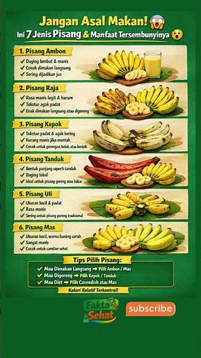 Jangan Asal Makan! Ini 7 Jenis Pisang & Manfaat Tersembunyinya 😱