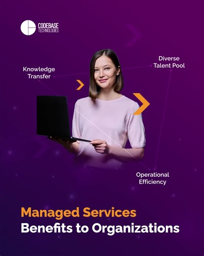 Codebase Technologies on Instagram: "Adopting a Managed Services approach to workforce management delivers significant benefits to organizations. Research shows that 49% of organizations using Managed Services say it frees up key resources, enabling greater focus on core strategic priorities. In addition, Managed Services provide access to specialized expertise and industry best practices, enabling faster execution and improved delivery quality. Organizations benefit from an adaptable and scalab