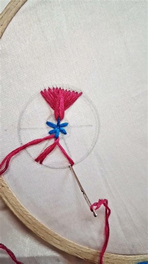 “Beautiful Colorful Pinwheel Flower Hand Embroidery Design” 🌸🧵#art