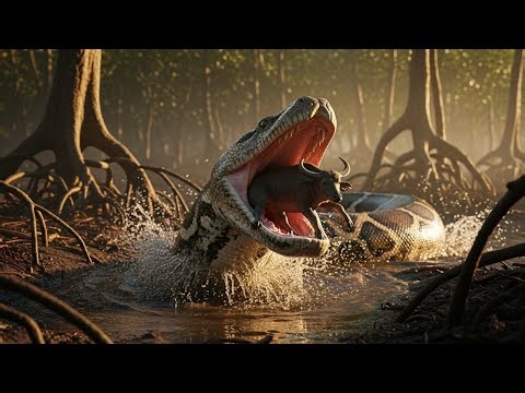 “Giant Python vs Buffalo Calf | Real Rescue in the Sundarbans Jungle