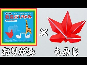 【折り紙】紅葉（もみじ） 簡単リアルな作り方 秋の折り紙 子供でも作れる折り方 9月・10月・11月の折り紙【おりがみ】