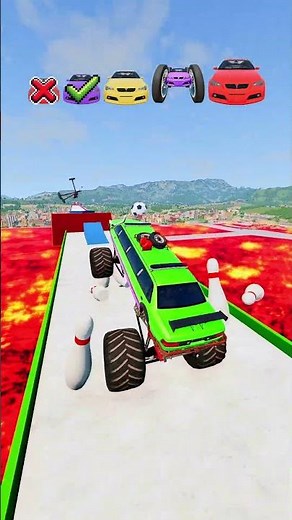 Big and Small Cars vs Jump Challenge - BeamNG.Drive #shorts #beamng