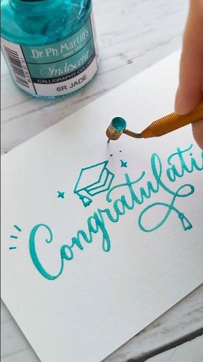 Congratulations lettering using a fluid writer pen #lettering #congratulations #graduationcard