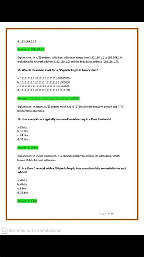 Computer Networks Subnetting MCQ 💡 | Interview & Exam Preparation#computernetworking#computernetwork