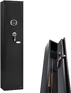 Rifle Gun Safe Cabinet, Long Gun Pistols Storage Cabinet for 2-3 Shotgun, Fireproof Hidden Safes for Home, Quick Access Bullets Gun Storage Closet with Handgun Bag