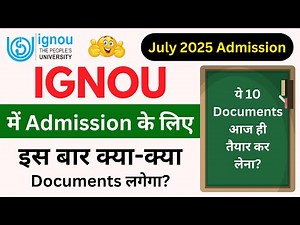 10 Required Documents for the IGNOU Admission 2025? | IGNOU Admission Form Fill Up Online 2025_ODL