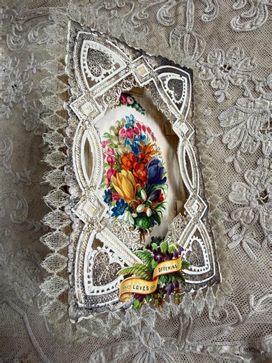 Nineteenth Century Paper Lace Card Embossed Card - Etsy