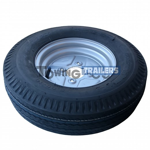 500x10 6PLY 78N Trailer Tyre 4 Stud 4 Inch PCD