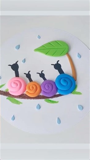 Colorful Snails in the Rain 🌧️ #easydiy #creativeclayideas #diy