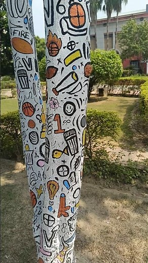 Painting on tree🌲 #shorts #tree #painting #doodling #doodle #doodleart #art #drawing