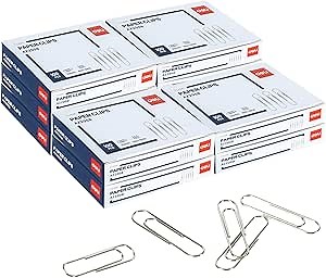 Deli #1 Nonskid Paper Clips, 1000 Medium Paper Clips, 10 Boxes of 100 Each, Silver