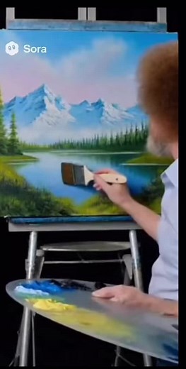 Bob Ross Crashes Out in Hilarious Painting Session