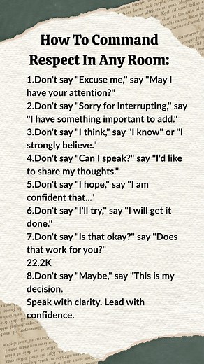 139K views · 1.3K reactions | How To Command Respect In Any Room: | Beautiful Words | Facebook