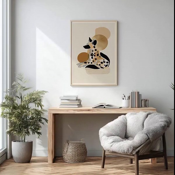 Hyena Print – Safari Nursery Wall Art – Neutral Scandinavian Home Decor - Etsy