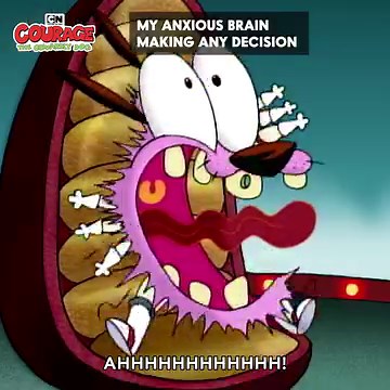 We are Courage and Courage is us 😰🐶 #CourageTheCowardlydog #CartoonNetwork #Anxious #AnxiousBrain #anxiety #anxiousmind #2000scartoons #2000s #nostalgia #internalscream | Cartoon Network