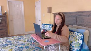 Foldable Bed Table for Laptop, Laptop Desk Table Stand, Laptops Bed Tray Table with Storage Drawer, Notebook Stand Lap Desk for Writing Reading Eating, Portable Laptops Table for Beds Sofa Floor