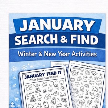 January Find It Worksheets | Winter Search and Find | No Prep