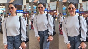 7.6K views · 361 reactions | Sunny Leone white shirt And Blue jeans perfect Look Spotted At Airport ♥️ | Varinder Chawla | Facebook