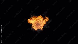 Fireball, seamlessly looping, multiple loops and also a single loop for short shots, alpha channel for transparent background, 4k 25p