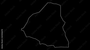 Trinity Palmetto Point parish map of Saint Kitts and Nevis outline animation