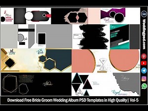 Bride and Groom Wedding Album Design PSD Templates Vol-5 | 12x36 HD Creative Layouts