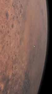 The Moon of Mars Captured Up Close This is the Moon of Mars, seen moving close to the Red Planet. Mars has two small moons Phobos and Deimos, both shaped like space rocks instead of big round moons like ours.These tiny moons orbit Mars very fast, making views like this rare and amazing to capture. #space #SpaceX #NASA #fblifestyle | Nighttime.Adventures
