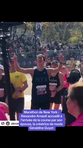 Alexandre Arnault et Géraldine Guyot à l'arrivée du Marathon