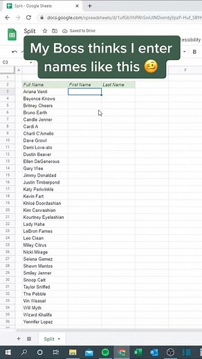3.7K views · 27 reactions | Split names in GSHEETS #exceltraining #exceltips #Excel LEARN MORE | LEARN MORE | Facebook