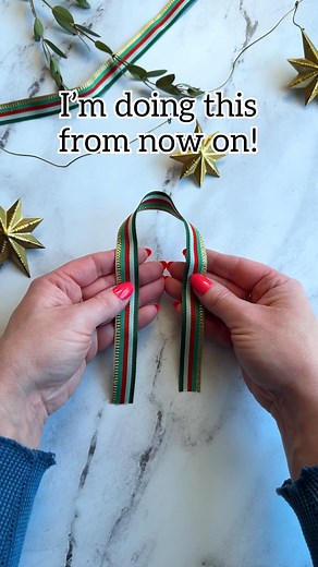 2.2M views · 12K reactions | Easy way to tie a small ribbon! #craft #ribbon #Christmas This original video was produced by Network Media, LLC and Jeff & Lauren Productions. | Home Hacks & Easy Snacks | Facebook