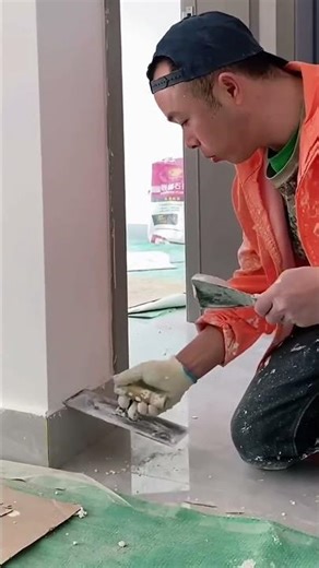 Baseboard repair and finishing process #repair #construction