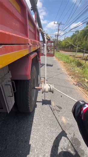 ⚡ Linemen Using a Winch to Install Power Cable