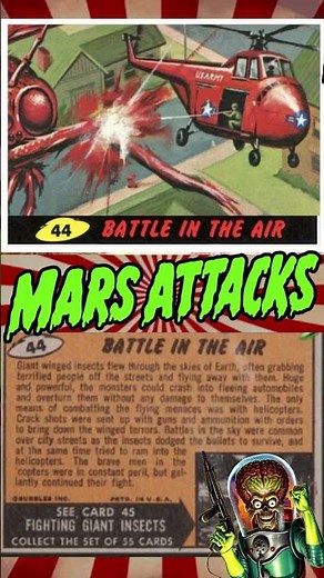 Mars Attacks 1962 Trading Card #44 - "Battle In The Air"