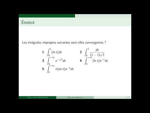 Corrected exercise: determining the nature of an improper integral