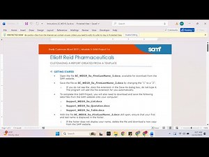 Shelly Cashman Word 2019 | Module 5: SAM Project 1a Elliott Reid Pharmaceuticals